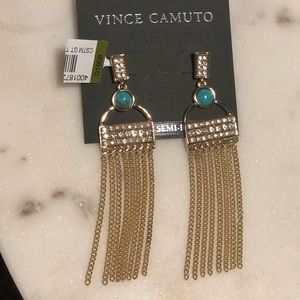 Gold and teal earrings